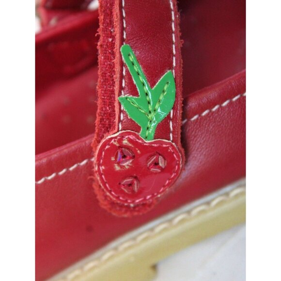 Gymboree Red Cherry Pie Mary Janes Shoes sz 12 Leather Summer Fruit Spring Fun - Picture 8 of 8